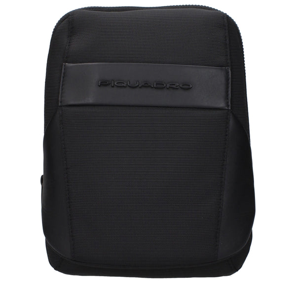 Piquadro Black Fabric Crossbody Bag