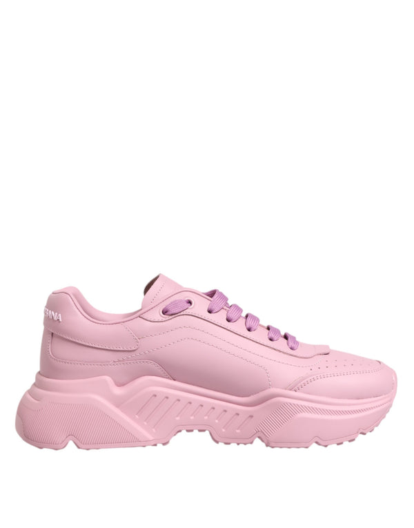 Dolce & Gabbana Pink Leather Daymaster Low Top Sneakers Shoes