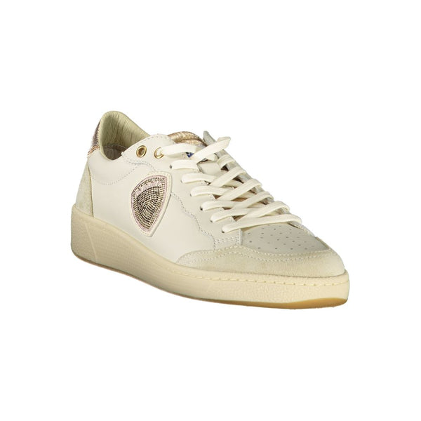 Blauer White Leather Women Sneaker