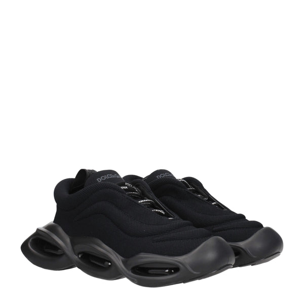 Dolce & Gabbana Black Fabric Chunky Sneakers