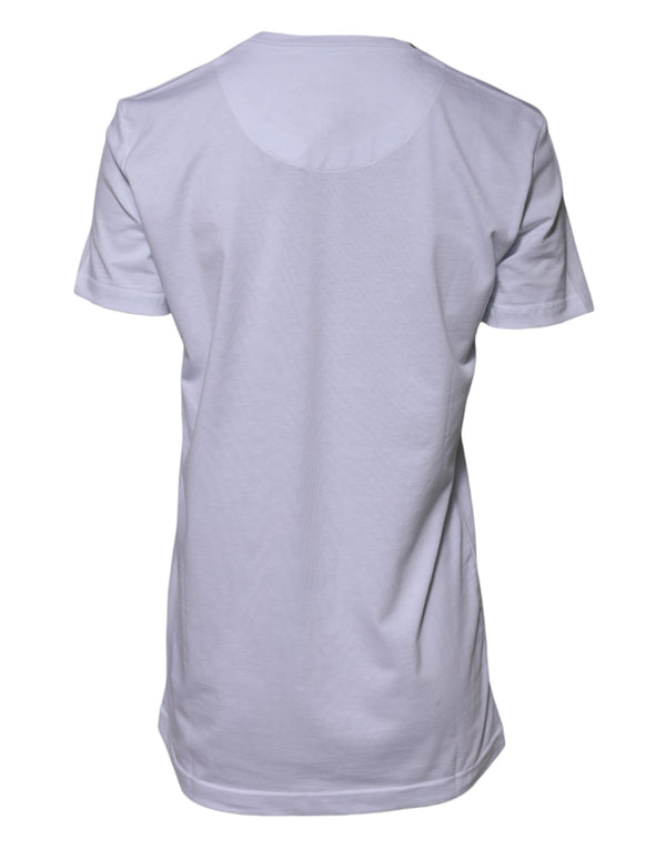 Dolce & Gabbana White Cotton Goodluck 2023 Crew Neck T-shirt