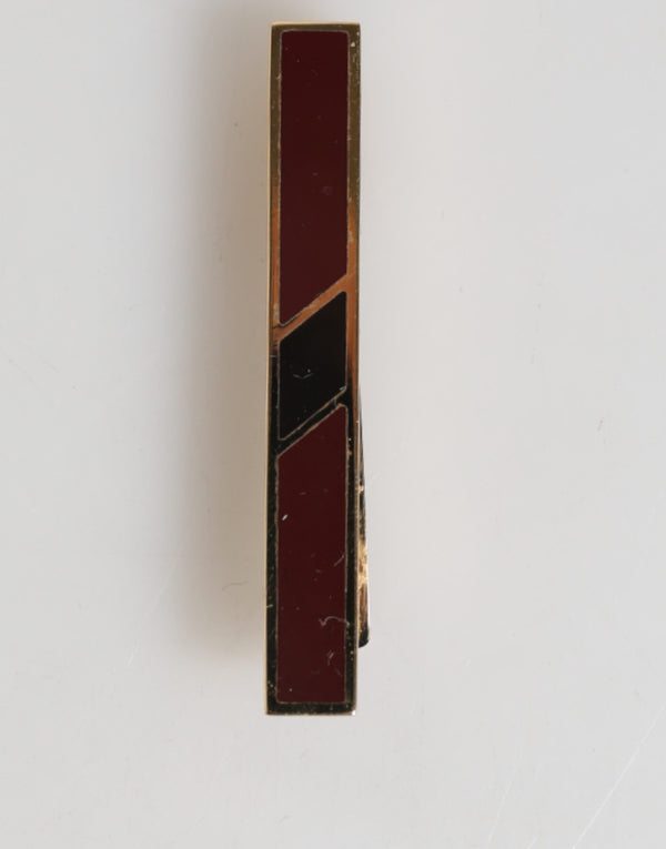 Dolce & Gabbana Multicolor Gold Tone Brass Men's Accessory Tie Clip Bar