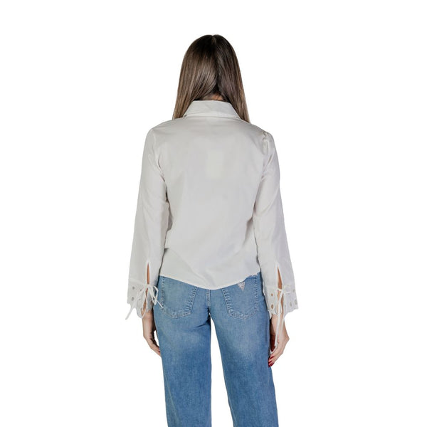 Jacqueline De Yong White Cotton Blouse