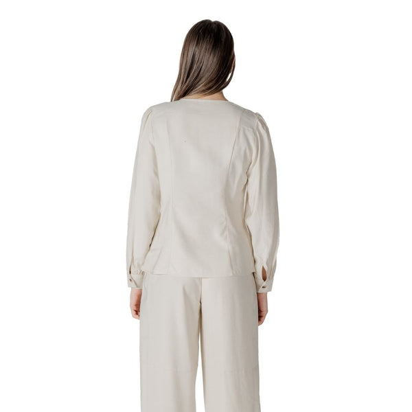 Vila Clothes Beige Viscose Top