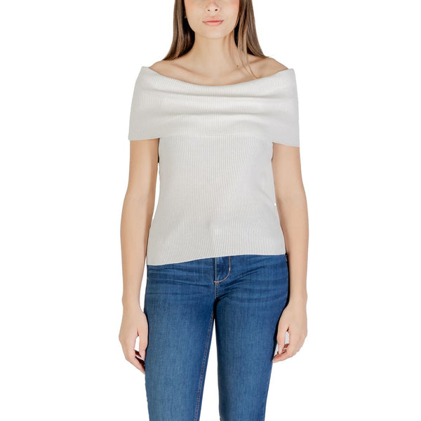 Only White Polyester T-Shirt