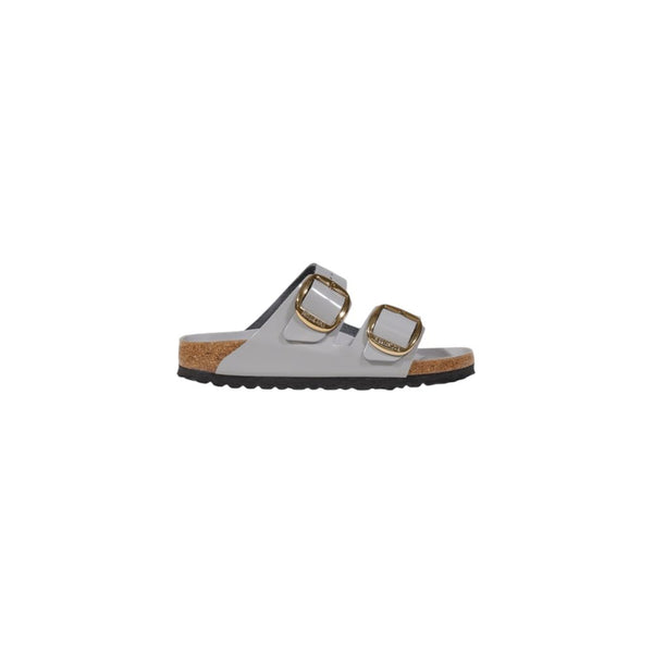 Birkenstock Gray Leather Flat Sandals