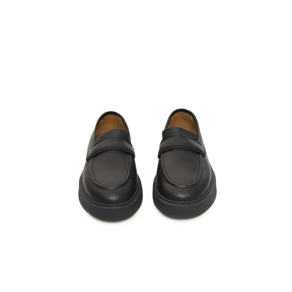 Cerruti 1881 Black Leather Men Loafer