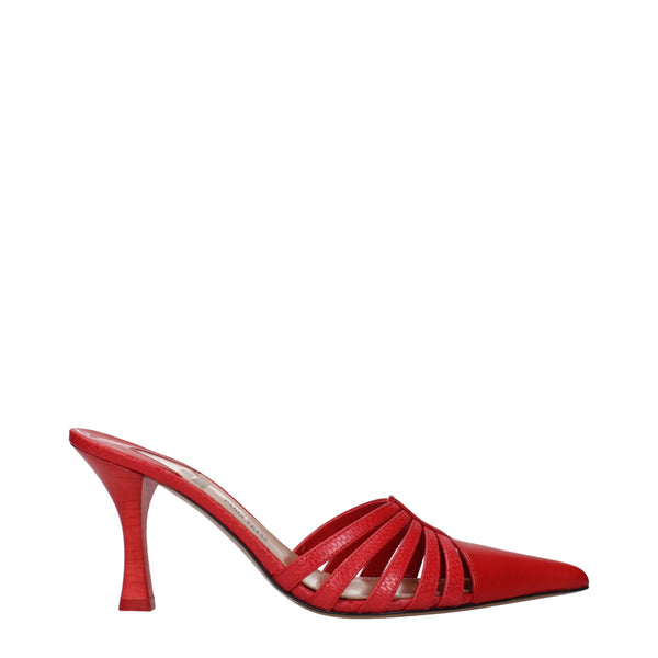 Paris Texas Red Leather Stiletto Heel Sandals