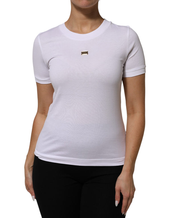 Dolce & Gabbana T-Shirt White Cotton Round Neck Short Sleeves I