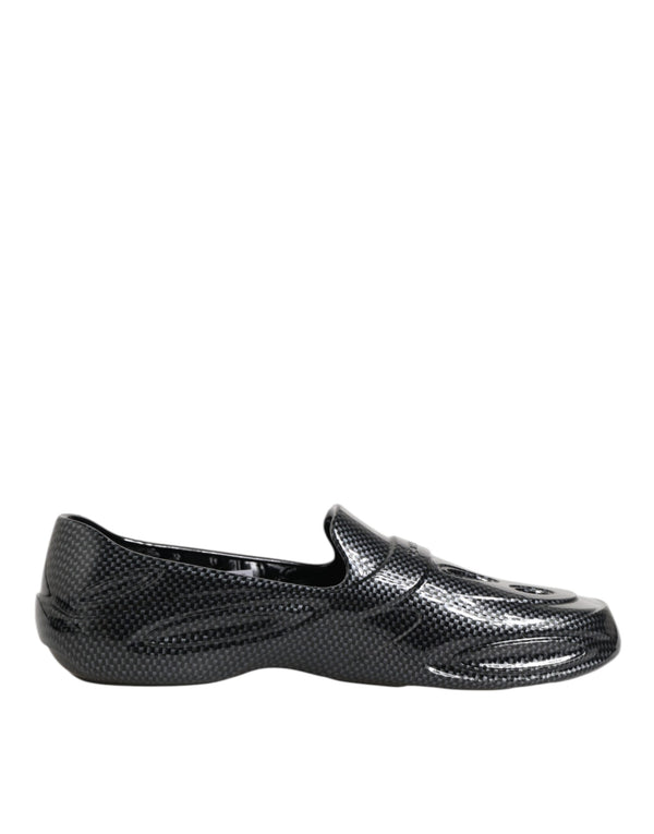 Dolce & Gabbana Black Rubber Slides Low Top Sneakers Shoes