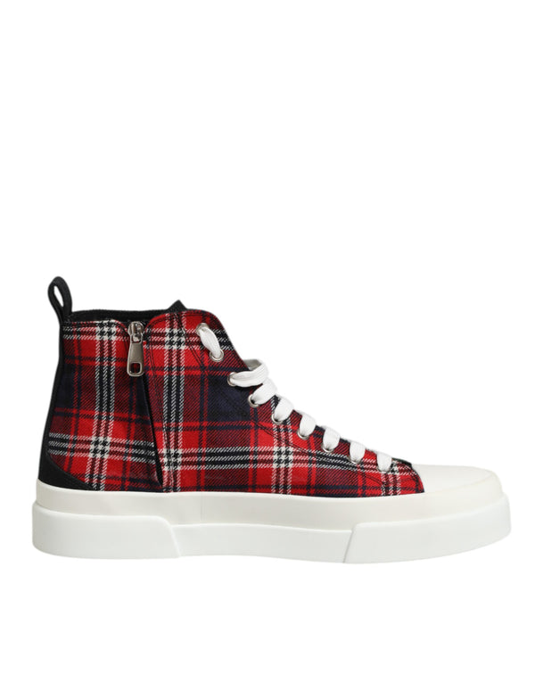 Dolce & Gabbana Multicolor Cotton High Top Men Sneakers Shoes