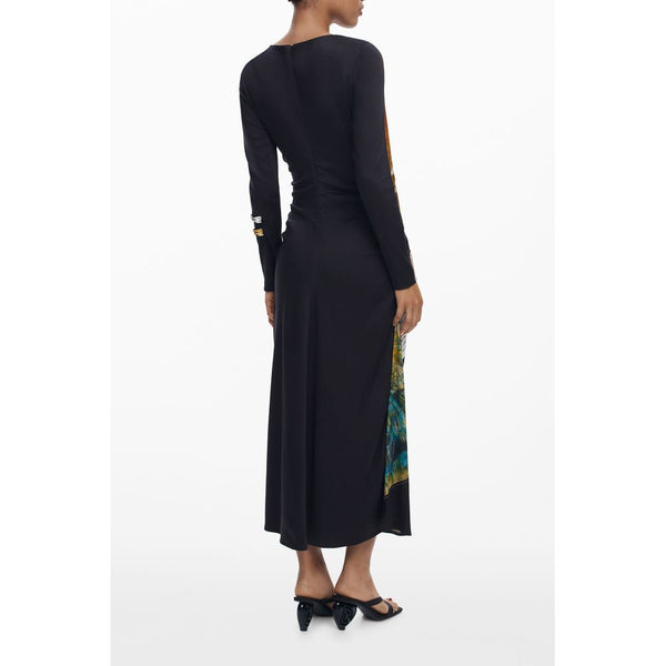 Desigual Nero Viscosa Womens Long Dress