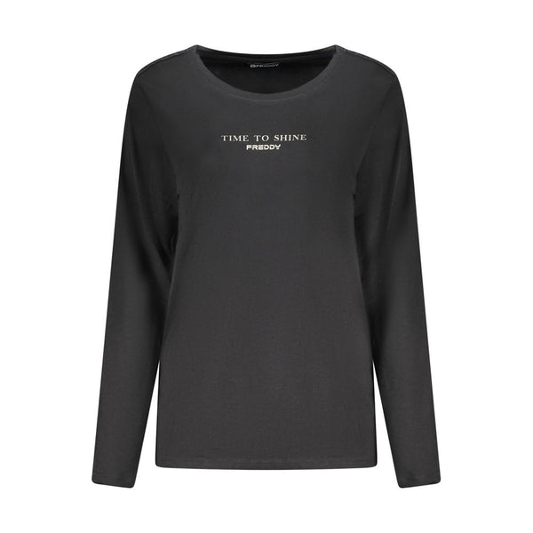 Freddy Black Cotton Women T-Shirt