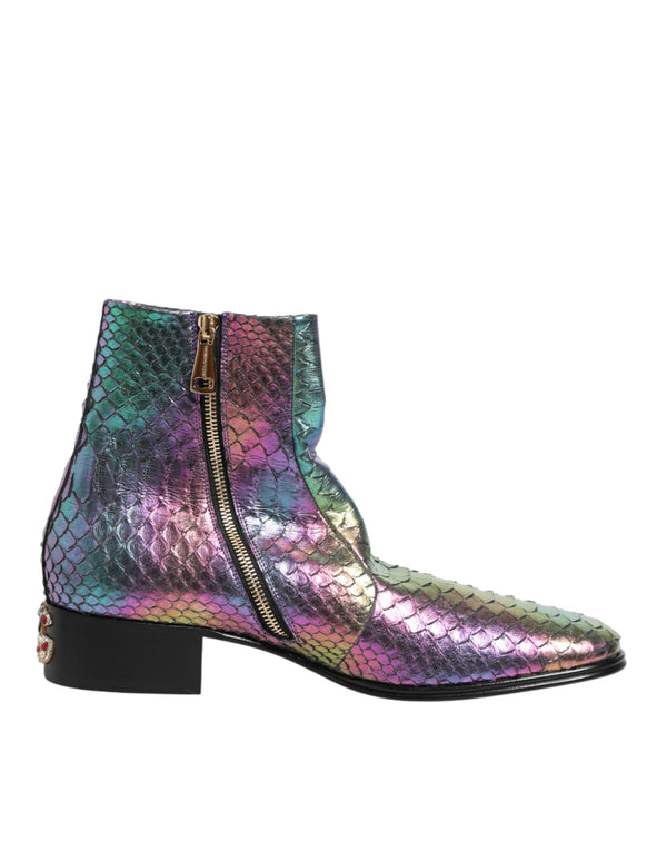 Dolce & Gabbana Multicolor Chelsea Short Ankle Boots Shoes