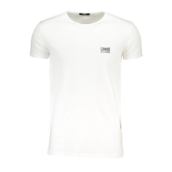 Cavalli Class Bianco Cotton Men T-Shirt