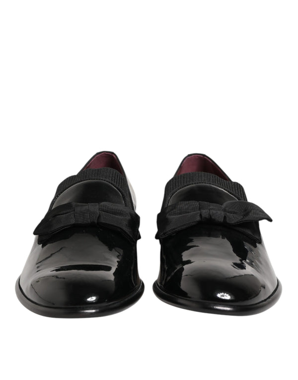 Dolce & Gabbana Black Leather Slip On Dress Men Loafers Shoes