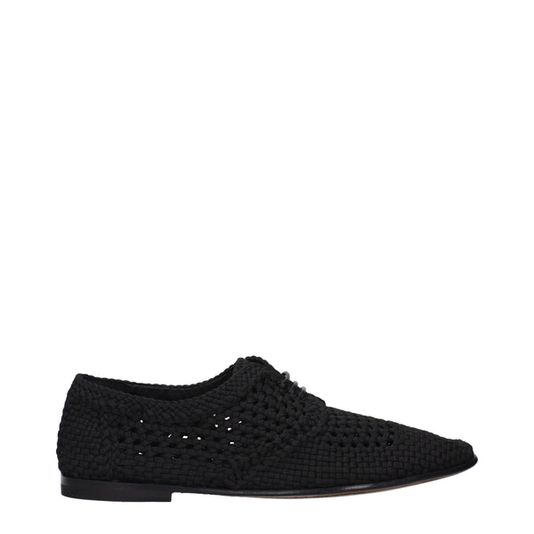 Dolce & Gabbana Black Fabric Oxfords And Derbies