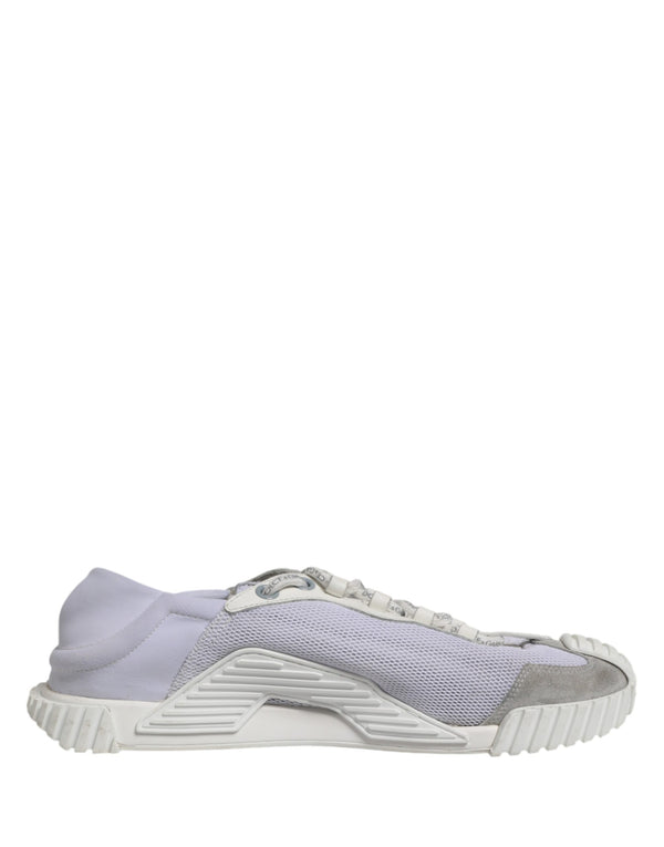 Dolce & Gabbana White Lace Up Low Top NS1 Sneakers Men Shoes