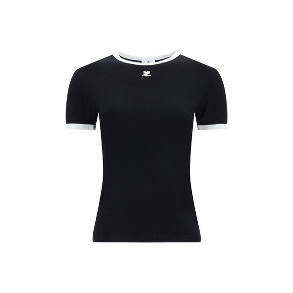 Courrèges Black Cotton T-Shirt