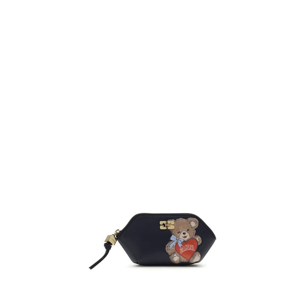 Ganni Black Recycled Leather Wallet