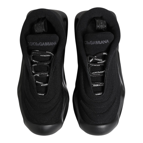 Dolce & Gabbana Black Slip On Low Top Wave Sneakers Shoes