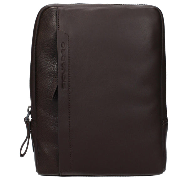 Piquadro Brown Leather Crossbody Bag
