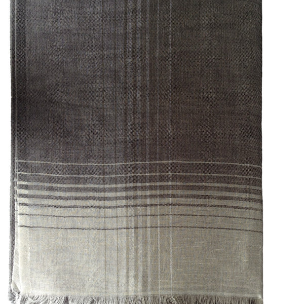 Gray-White Linen-Cotton - Scarf