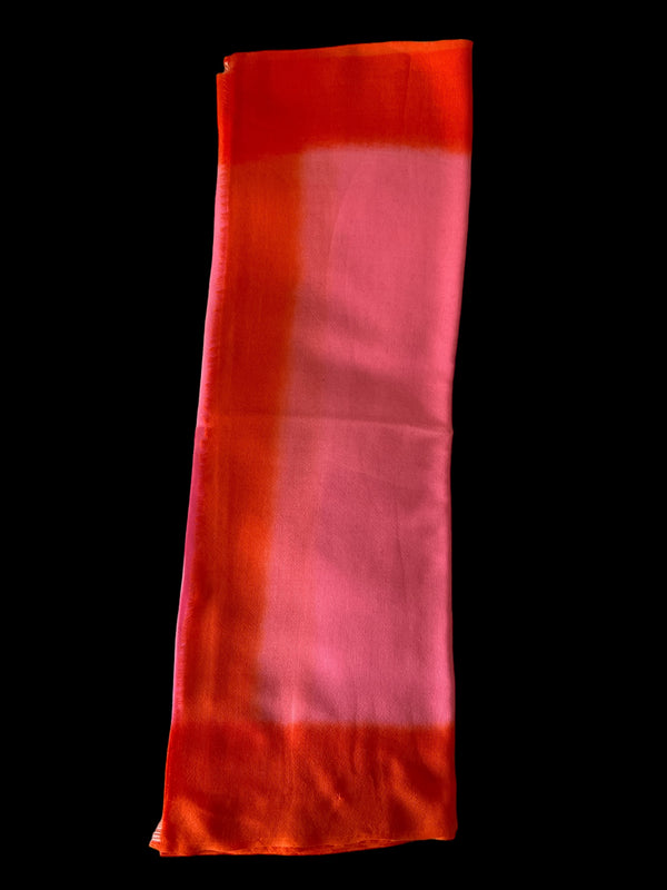 THE GRAY CRAB Pink & Orange Border Ombré Silk-Wool - Scarf