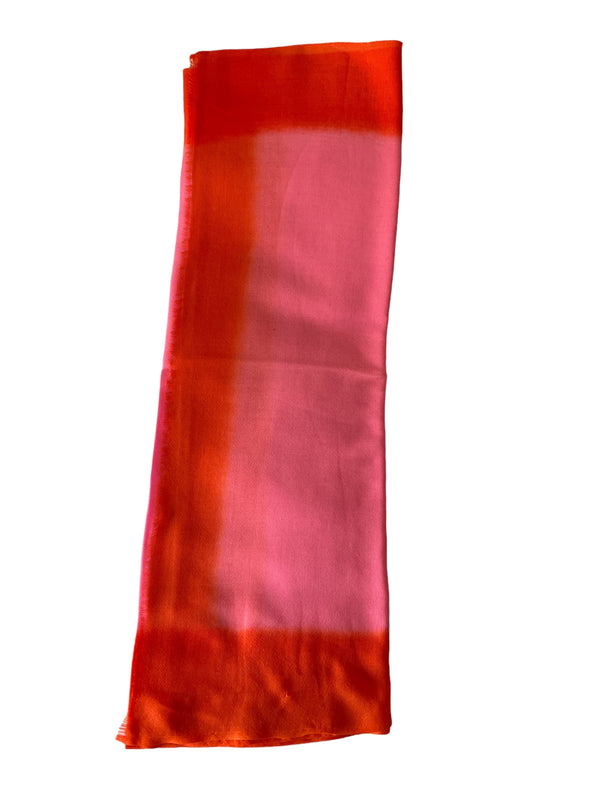 THE GRAY CRAB Pink & Orange Border Ombré Silk-Wool - Scarf