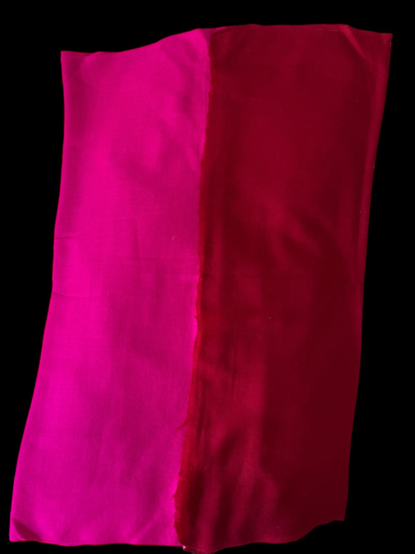 Magenta & Maroon Ombre Silk & Wool Blended - Scarf