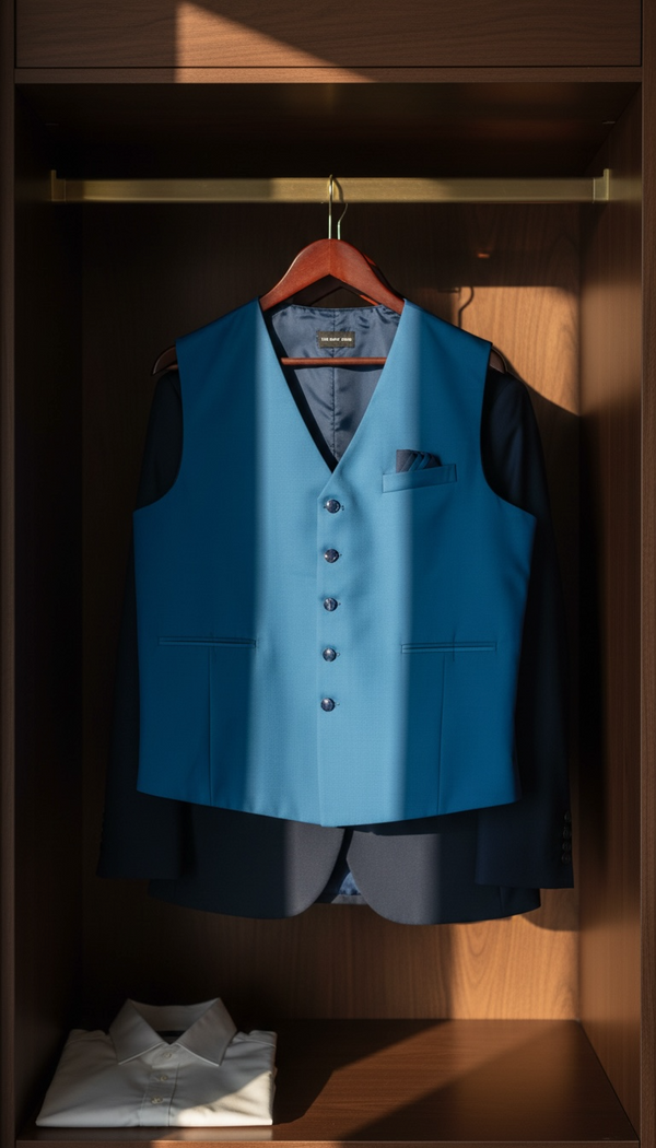 THE GRAY CRAB Regal Sapphire Silk Vest