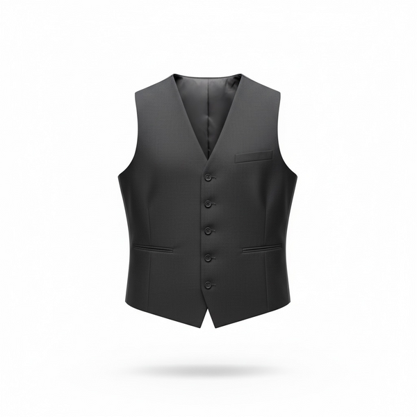 THE GRAY CRAB Textured Black Hue Silk Vest