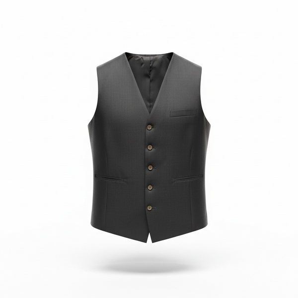THE GRAY CRAB Textured Black Hue Silk Vest